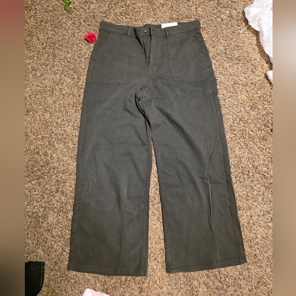 American Eagle Super High Rise Baggy Wide Leg Panta Sz 18